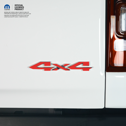 RAM 4x4 Emblem Overlay Decals Solid Gloss Red Fits 2009-2026 1500-5500
