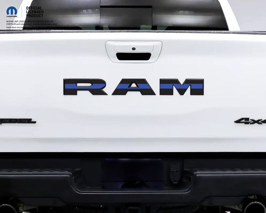 1500 RAM Tailgate Letters Premium Vinyl Overlay Decals Thin Blue Line Fits 2009-2026 Trucks