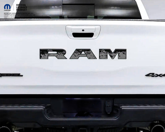 1500 RAM Tailgate Letters Overlay Decals Grayscale Flames Fits 2009-2026 Trucks