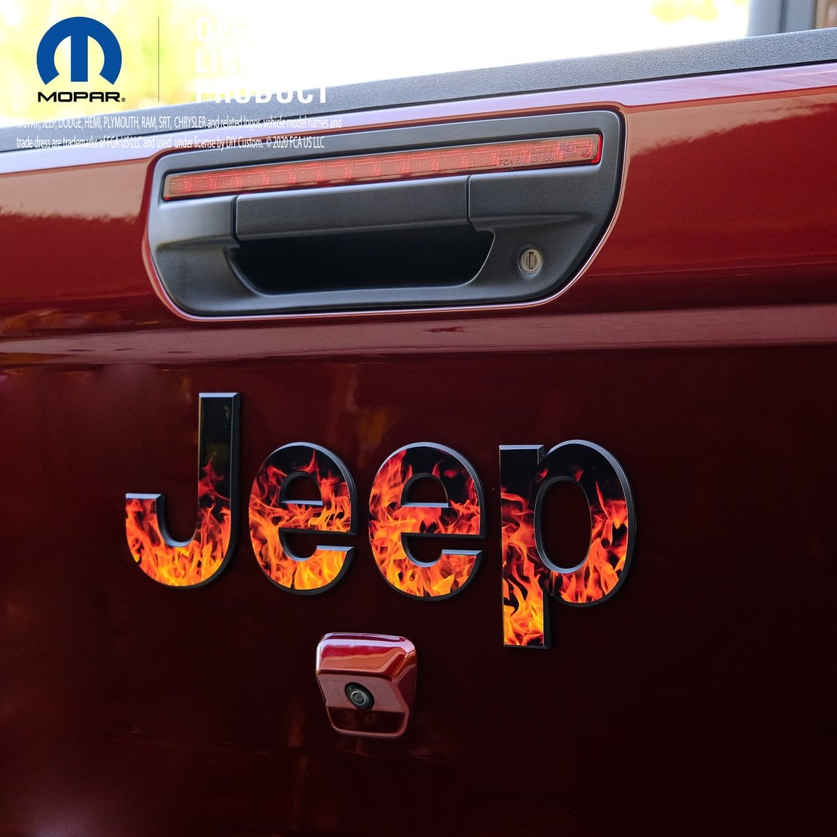 Jeep Emblem Overlay Decals - Real Flames - Tiny Wrapz