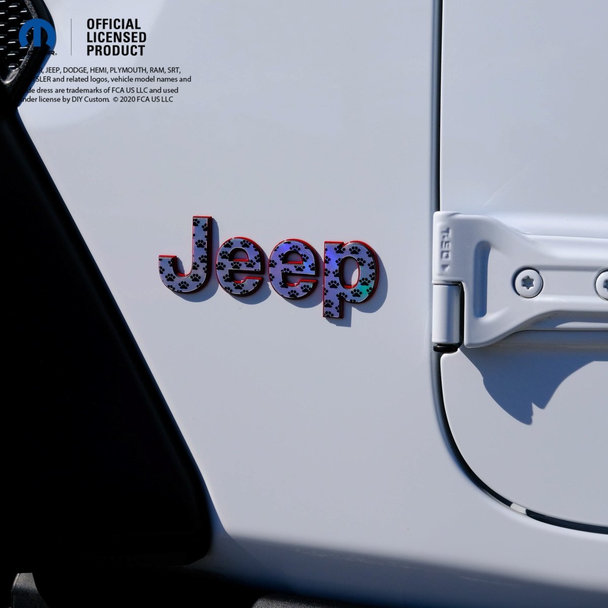 Holographic Jeep Emblem Overlay Decals - Dog Paws - Tiny Wrapz