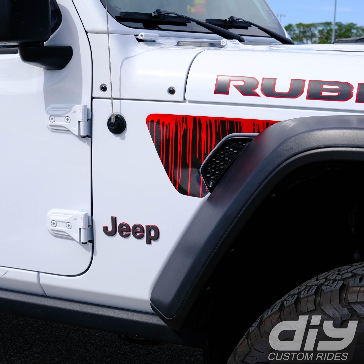 Jeep Fender Vent Decals Pair "Dripping Red" Fits 2018-2025 Wrangler JL & Gladiator