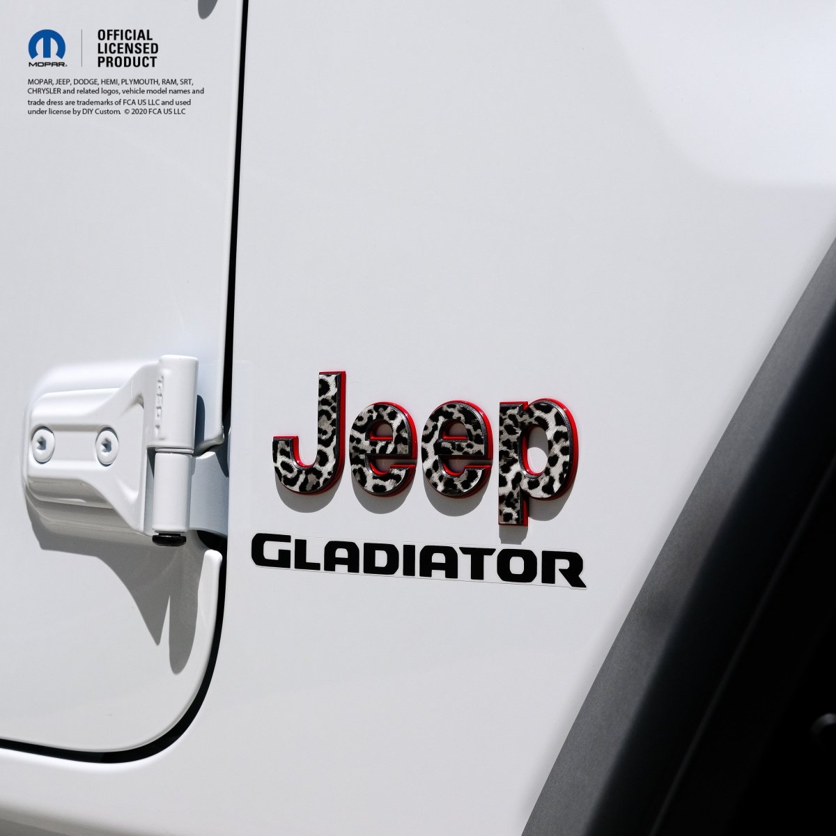 Jeep Emblem Overlay Decals - Grayscale Leopard Print - Tiny Wrapz