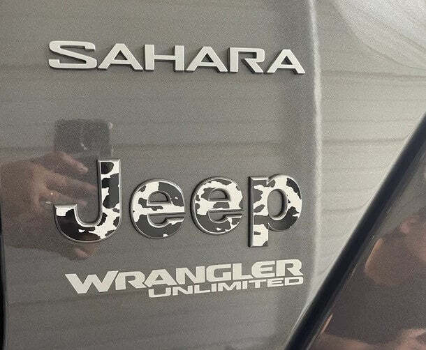 Jeep Emblem Overlay Decals - Cow Customer Supplied Image - Tiny Wrapz
