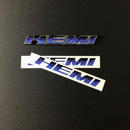 Dodge HEMI Fender Emblem Insert Overlay Decal L&R BLUE FIRE FLAMES Fits 11-20 Dodge Challenger Charger Durango