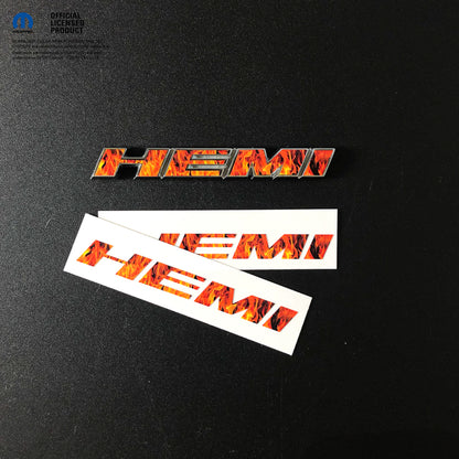 Dodge HEMI Fender Emblem Insert Overlay Decal L&R REAL FLAMES Fits 11-20 Dodge Challenger Charger Durango