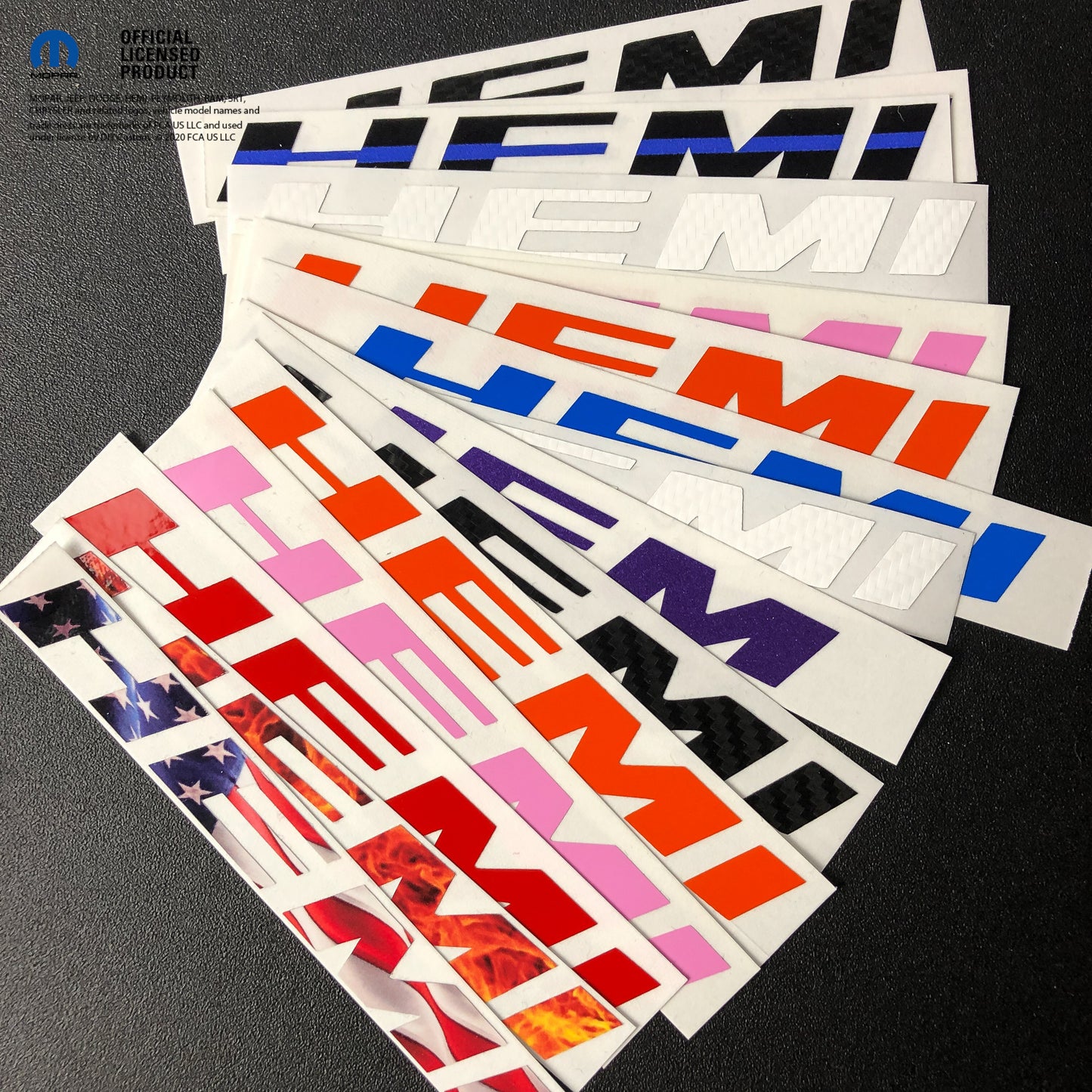 Dodge HEMI Fender Emblem Insert Overlay Decals SOLID COLOR Fits 11-19 Challenger Charger Durango
