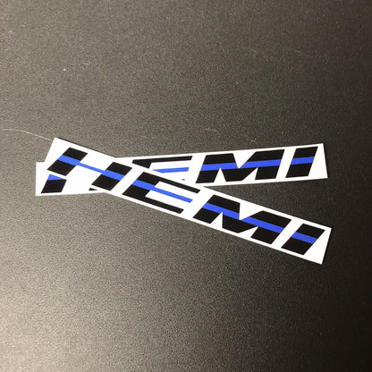 Dodge HEMI Fender Emblem Insert Overlay Decals L&R THIN BLUE LINE Fits 11-20 Dodge Challenger Charger Durango