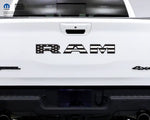 1500 RAM Tailgate Emblem Overlay Decals Black & White American Flag Fits 2009 - 2026 Trucks - Tiny Wrapz