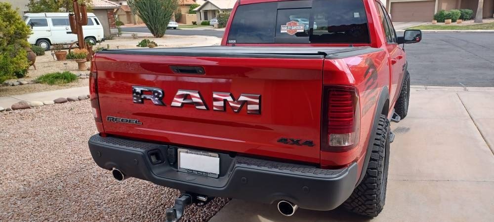 1500 RAM Tailgate Letters Overlay Decals American Flag Fits 2009 - 2026 Trucks - Tiny Wrapz
