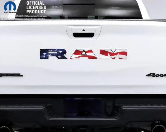 1500 RAM Tailgate Letters Overlay Decals American Flag Fits 2009 - 2026 Trucks - Tiny Wrapz