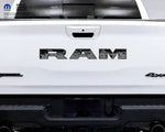 1500 RAM Tailgate Letters Overlay Decals Grayscale Flames Fits 2009 - 2026 Trucks - Tiny Wrapz
