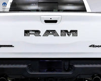 1500 RAM Tailgate Letters Overlay Decals Grayscale Flames Fits 2009 - 2026 Trucks - Tiny Wrapz