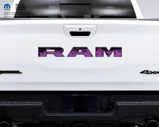1500 RAM Tailgate Letters Overlay Decals Purple Flames Fits 2009 - 2026 Trucks - Tiny Wrapz