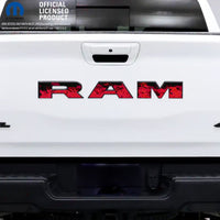 1500 RAM Tailgate Letters Overlay Decals Red Flames Fits 2009 - 2026 Trucks - Tiny Wrapz