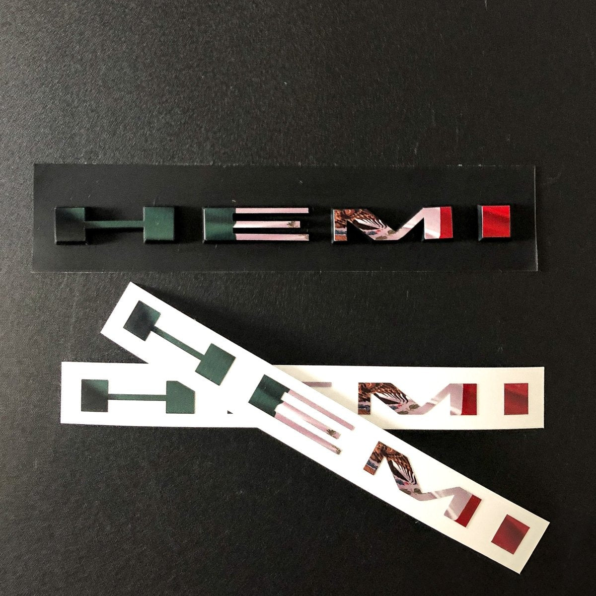 Dodge HEMI Fender Emblem Insert Decal L&R MEXICAN FLAG Fits 2020-2023 Challenger Charger Durango - Tiny Wrapz