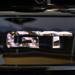 GT Grayscale American Flag Rear Emblem Overlay Vinyl Decal Fits 2015-2023 Mustang GT - Tiny Wrapz