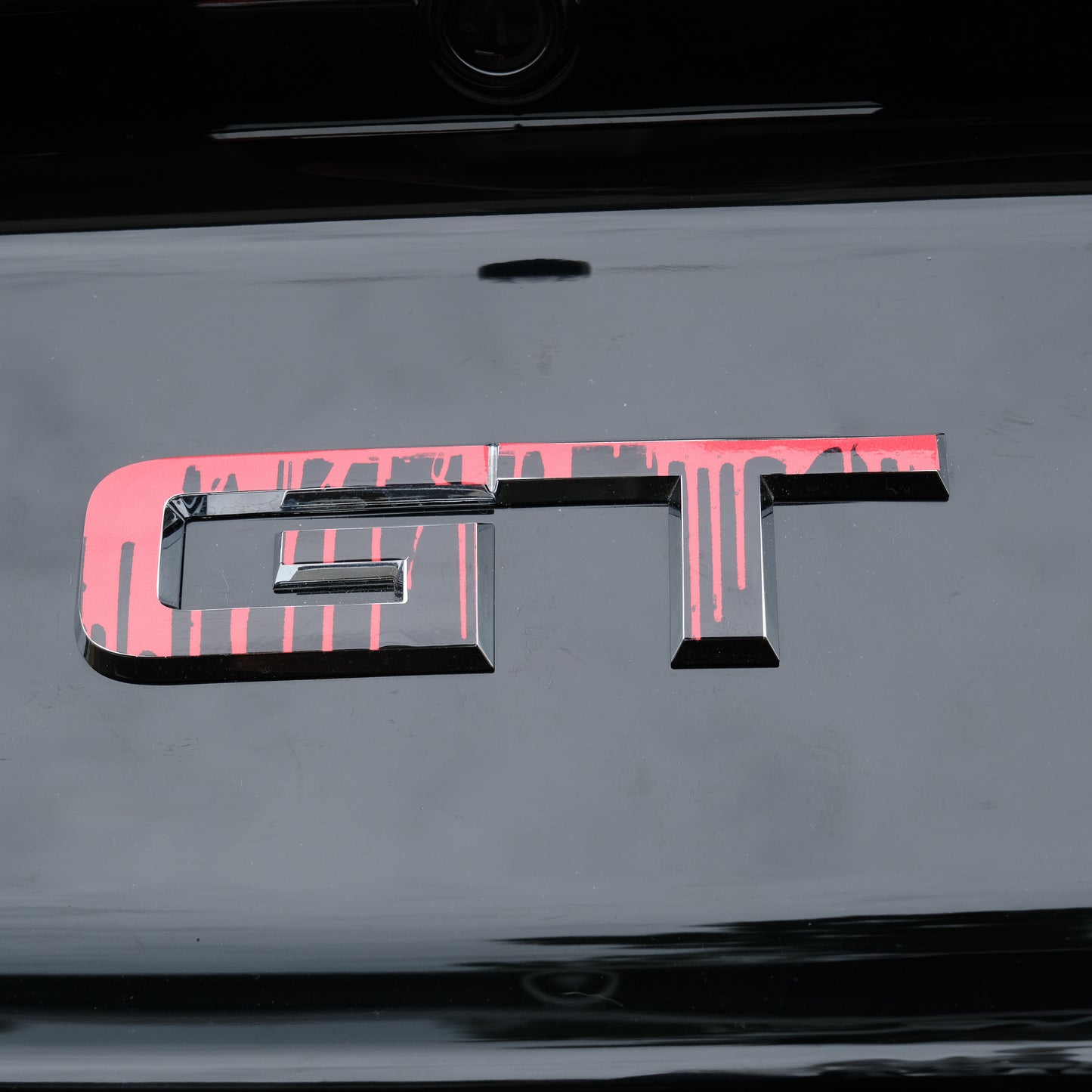 GT "Dripping Blood" Rear Emblem Overlay Decal Fits 2015-2023 Mustang GT