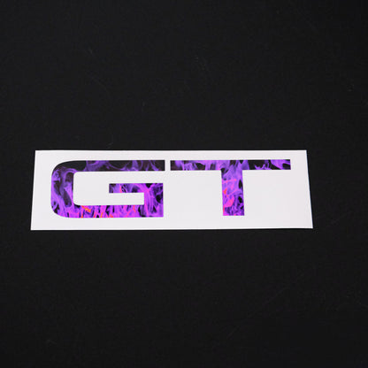 GT "Purple Fire Flames" Rear Emblem Overlay Decal Fits 2015-2023 Mustang GT