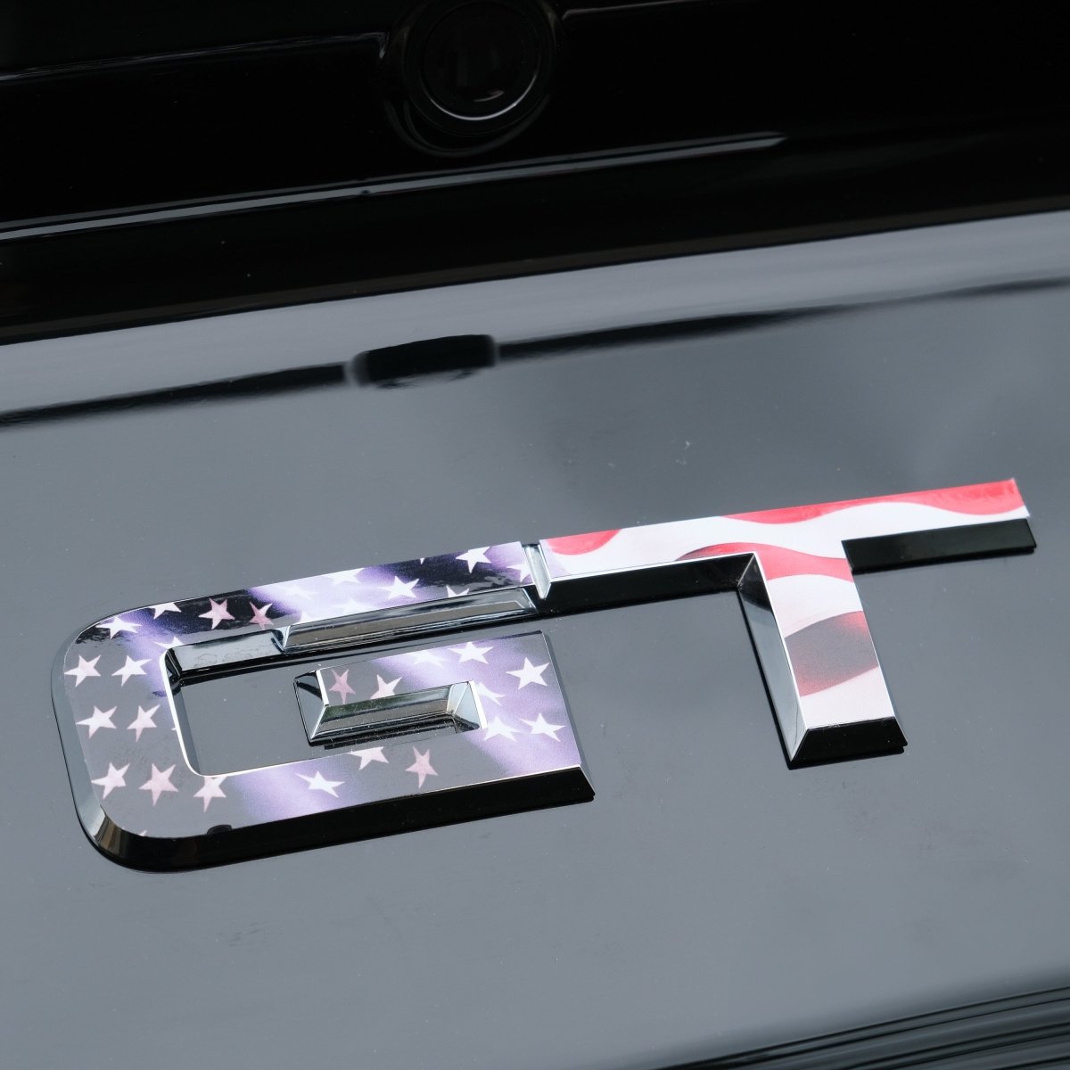 GT American Flag Rear Emblem Overlay Decal Fits 2015-2023 Mustang GT - Tiny Wrapz