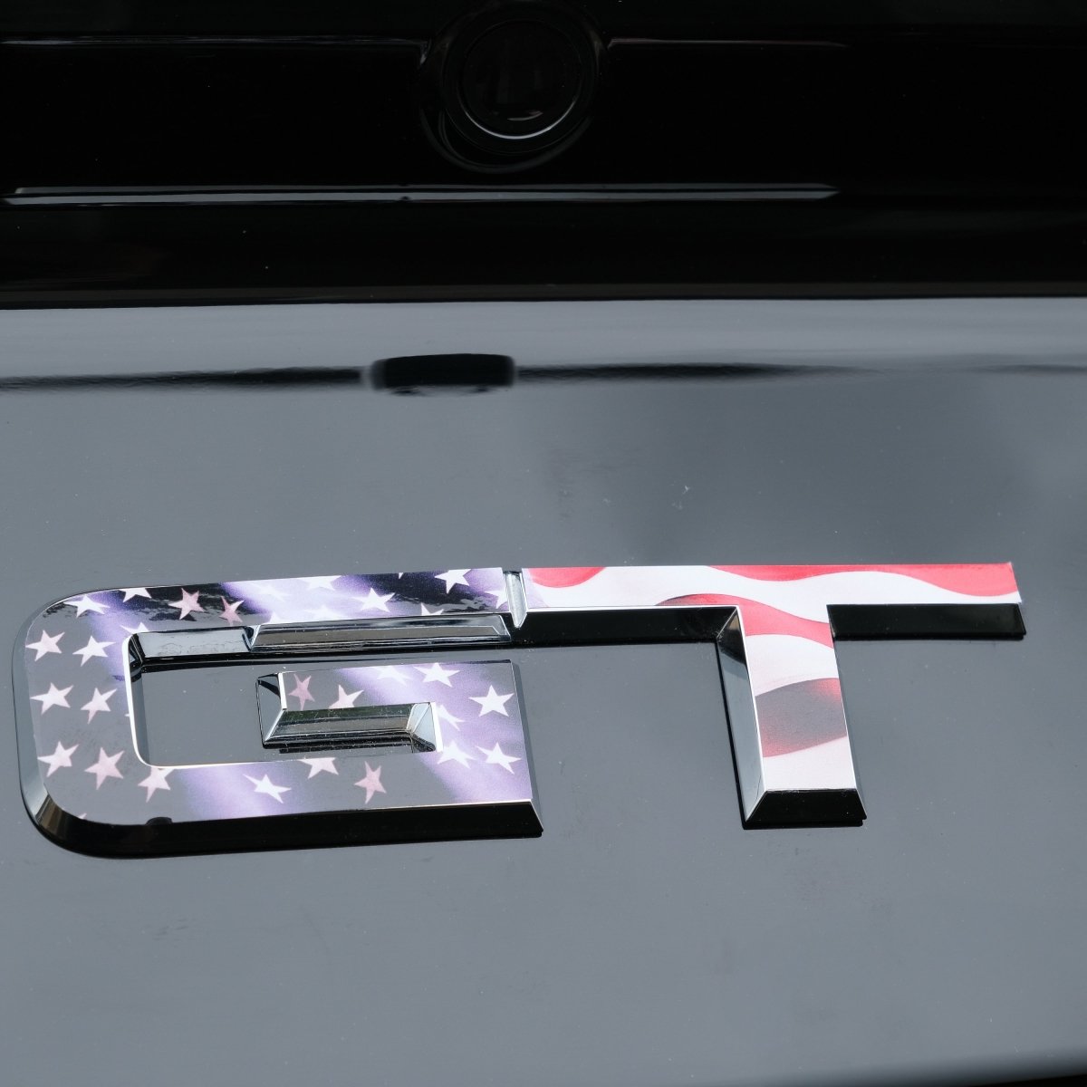 GT American Flag Rear Emblem Overlay Decal Fits 2015-2023 Mustang GT - Tiny Wrapz