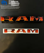 RAM 4x4 Emblem Overlay Decals REAL FIRE FLAMES Fits 2009-2026 1500-5500 - Tiny Wrapz