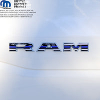 RAM Door x2 Emblem Overlay Decals L&R Thin Blue Line Flag Fits 2019-2026 RAM Trucks - Tiny Wrapz