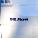 RAM Door x2 Emblem Overlay Decals L&R Thin Blue Line Flag Fits 2019-2026 RAM Trucks - Tiny Wrapz