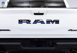 2500 3500 RAM Tailgate Letters Overlay Decals Thin Blue Line American Flag Fits 2019-2026 Trucks - Tiny Wrapz