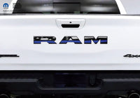 2500 3500 RAM Tailgate Letters Overlay Decals Thin Blue Line American Flag Fits 2019-2026 Trucks - Tiny Wrapz