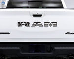 2500 3500 RAM Tailgate Letters Overlay Decals Black White American Flag Fits 2019-2026 - Tiny Wrapz