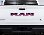2500 3500 RAM Tailgate Letters Overlay Decals Pink Flames Fits 2019-2026 Trucks - Tiny Wrapz