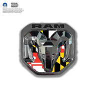 RAM Tailgate/Grill RAM Head Emblem Overlay Decals MARYLAND FLAG Fits 2009-2024 Trucks - Tiny Wrapz