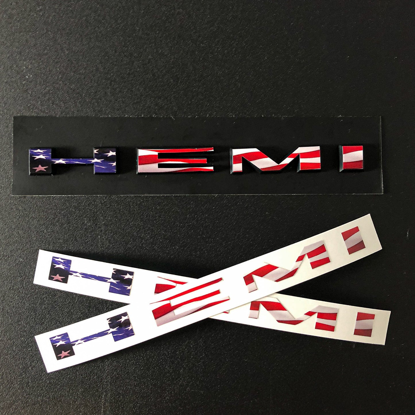 Dodge HEMI Fender Emblem Insert Decal L&R AMERICAN FLAG Fits 2019-2023 Challenger Charger Durango