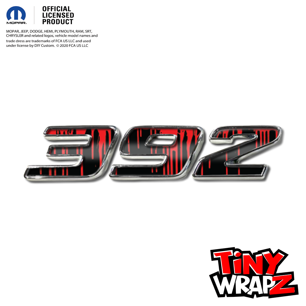 392 Fender Emblem Overlay Decals DRIPPING RED Fits Dodge Challenger Charger 300