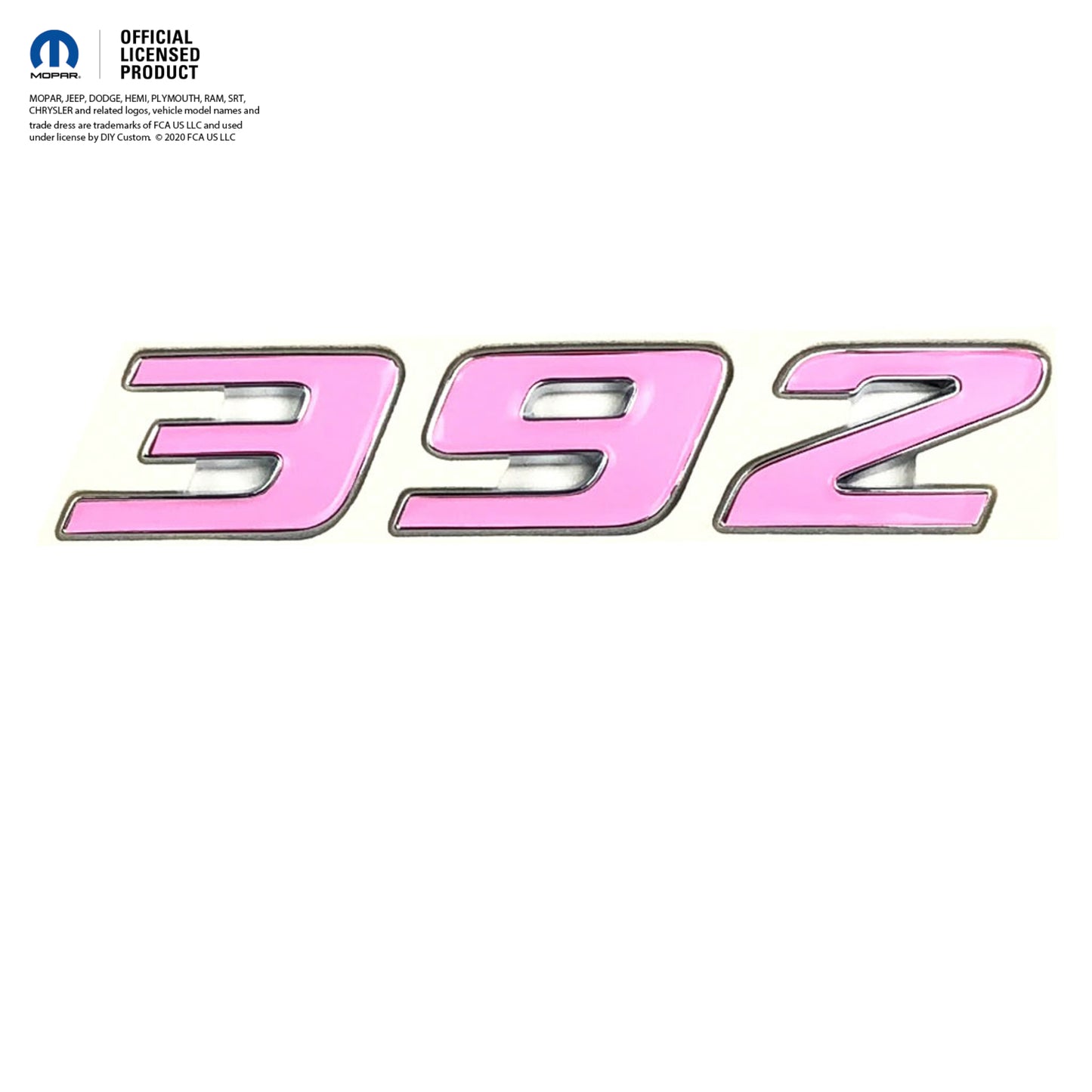 392 Fender Emblem Overlay Decals L&R SATIN BUBBLEGUM PINK Fits Dodge Challenger Charger 300