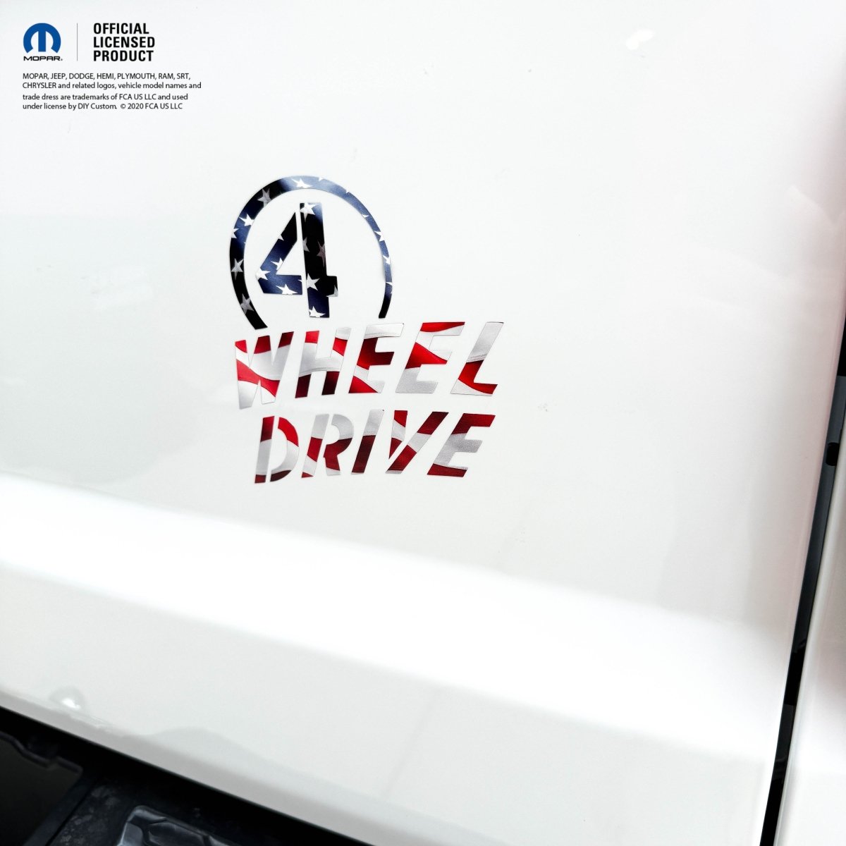 4 Wheel Drive Decal - American Flag Print - Fits All Jeeps - Tiny Wrapz