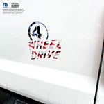 4 Wheel Drive Decal - American Flag Print - Fits All Jeeps - Tiny Wrapz