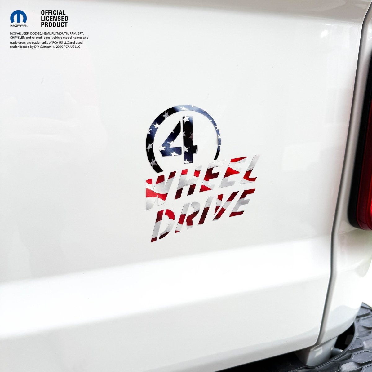 4 Wheel Drive Decal - American Flag Print - Fits All Jeeps - Tiny Wrapz