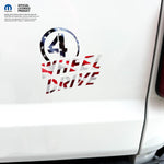 4 Wheel Drive Decal - American Flag Print - Fits All Jeeps - Tiny Wrapz