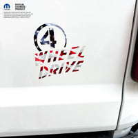 4 Wheel Drive Decal - American Flag Print - Fits All Jeeps - Tiny Wrapz