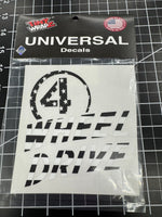 4 Wheel Drive Decal Black and White American Flag Print - Fits All Jeeps - Tiny Wrapz