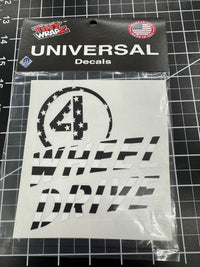 4 Wheel Drive Decal Black and White American Flag Print - Fits All Jeeps - Tiny Wrapz