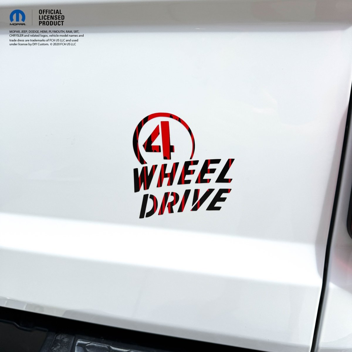 4 Wheel Drive Decal Dripping Red Print- Fits All Jeeps - Tiny Wrapz