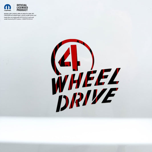 4 Wheel Drive Decal Dripping Red Print - Fits All Jeeps - Tiny Wrapz