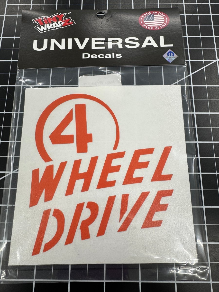 4 Wheel Drive Decal Gloss Orange - Fits All Jeeps - Tiny Wrapz