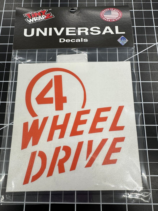 4 Wheel Drive Decal Gloss Orange - Fits All Jeeps - Tiny Wrapz