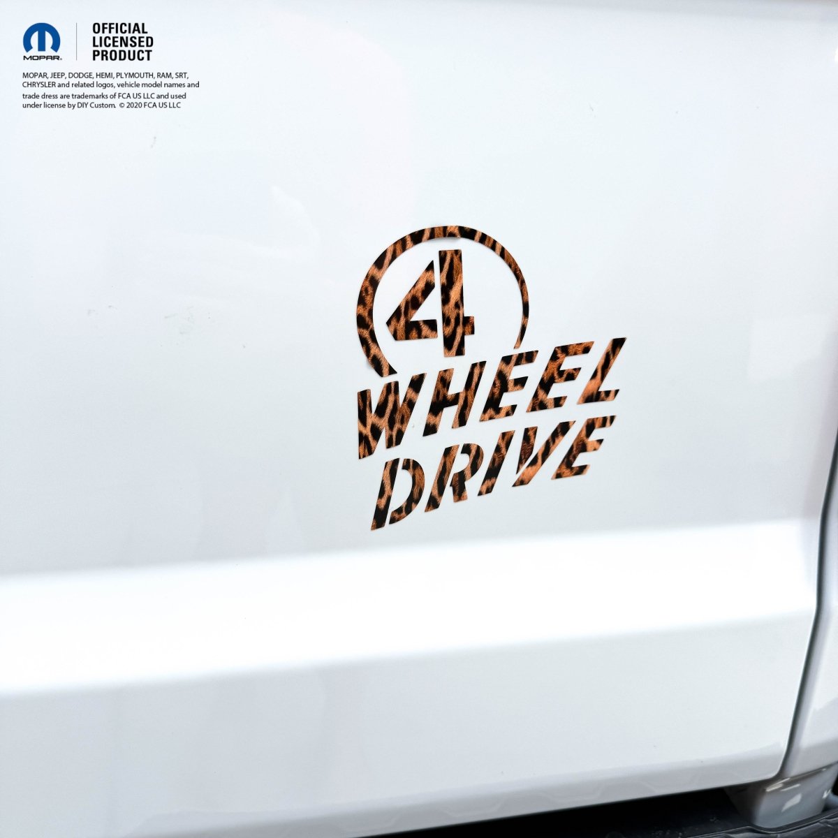 4 Wheel Drive Decal - Leopard Print - Fits All Jeeps - Tiny Wrapz