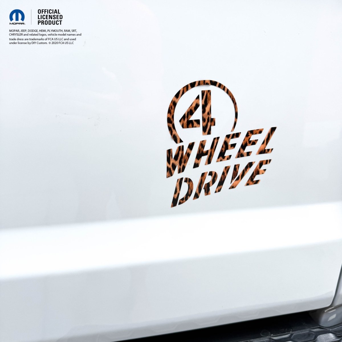 4 Wheel Drive Decal - Leopard Print- Fits All Jeeps - Tiny Wrapz