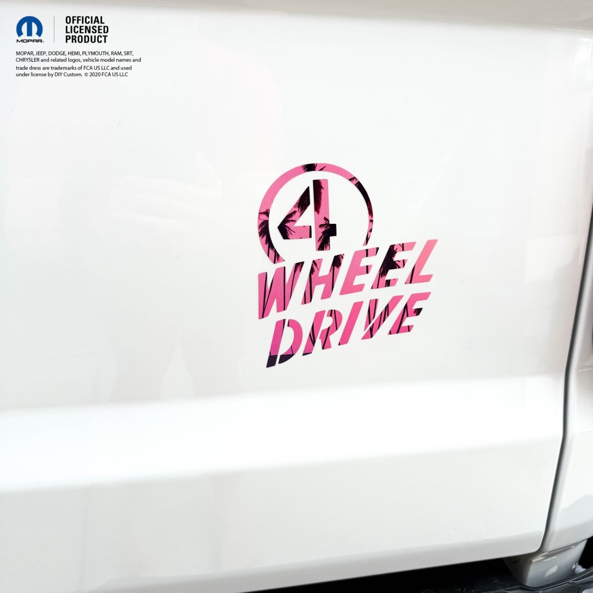 4 Wheel Drive Decal Pink Sunset - Fits All Jeeps - Tiny Wrapz